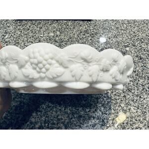 Vintage Westmoreland Paneled Grape Milk Glass 4 Part Relish Dish Divided Plate